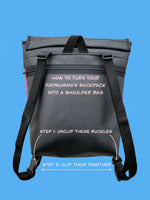 Backpack/ Shoulder Bag - Mushroom Illustration Green