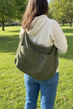 Everyday Bag in Khaki Japanese Denim — handmade vegan bag by Fat Mumma's, Melbourne