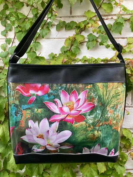 Zip-Up Tote Bag -  Lily Pond