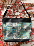 Zip-Up Tote Bag -  Cat On A Hot Tiled Roof - Blue